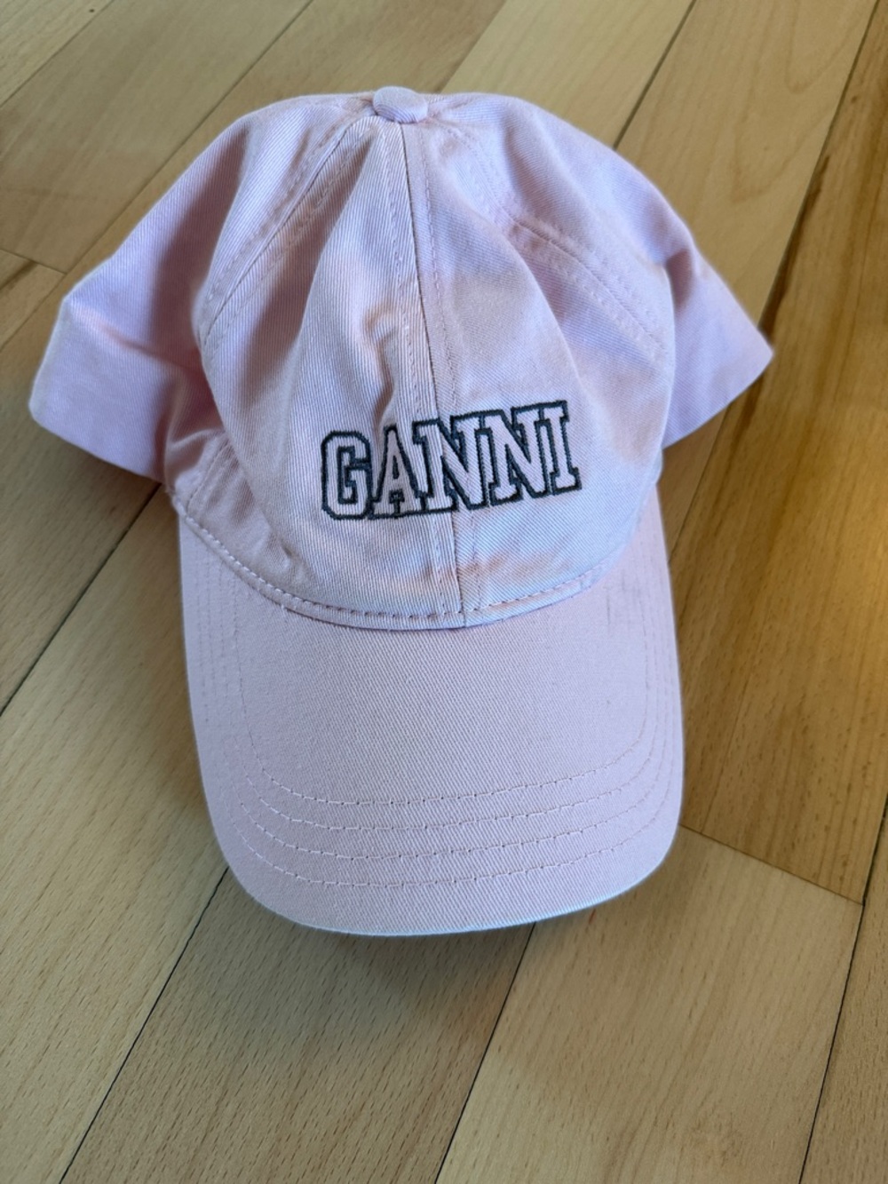 Ganni Light Pink Embroidered Logo Cap